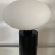 70s lamp in opaline and brown beech