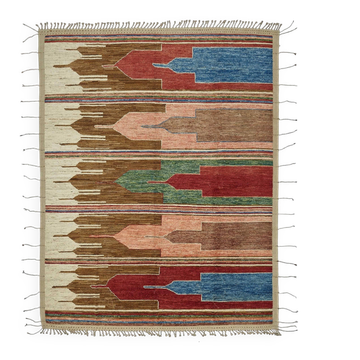 Tapis en laine multicolore tissé à la main, unique en son genre, 271 cm x 351 cm.