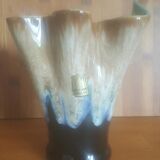 Vintage vase draped shape in flamed sandstone