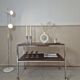 Vintage chrome metal and wood rolling dessert trolley from the 70s-80s.