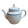Antique teapot Terre de Fer Opaque from Sarreguemines – Blue checkerboard frieze