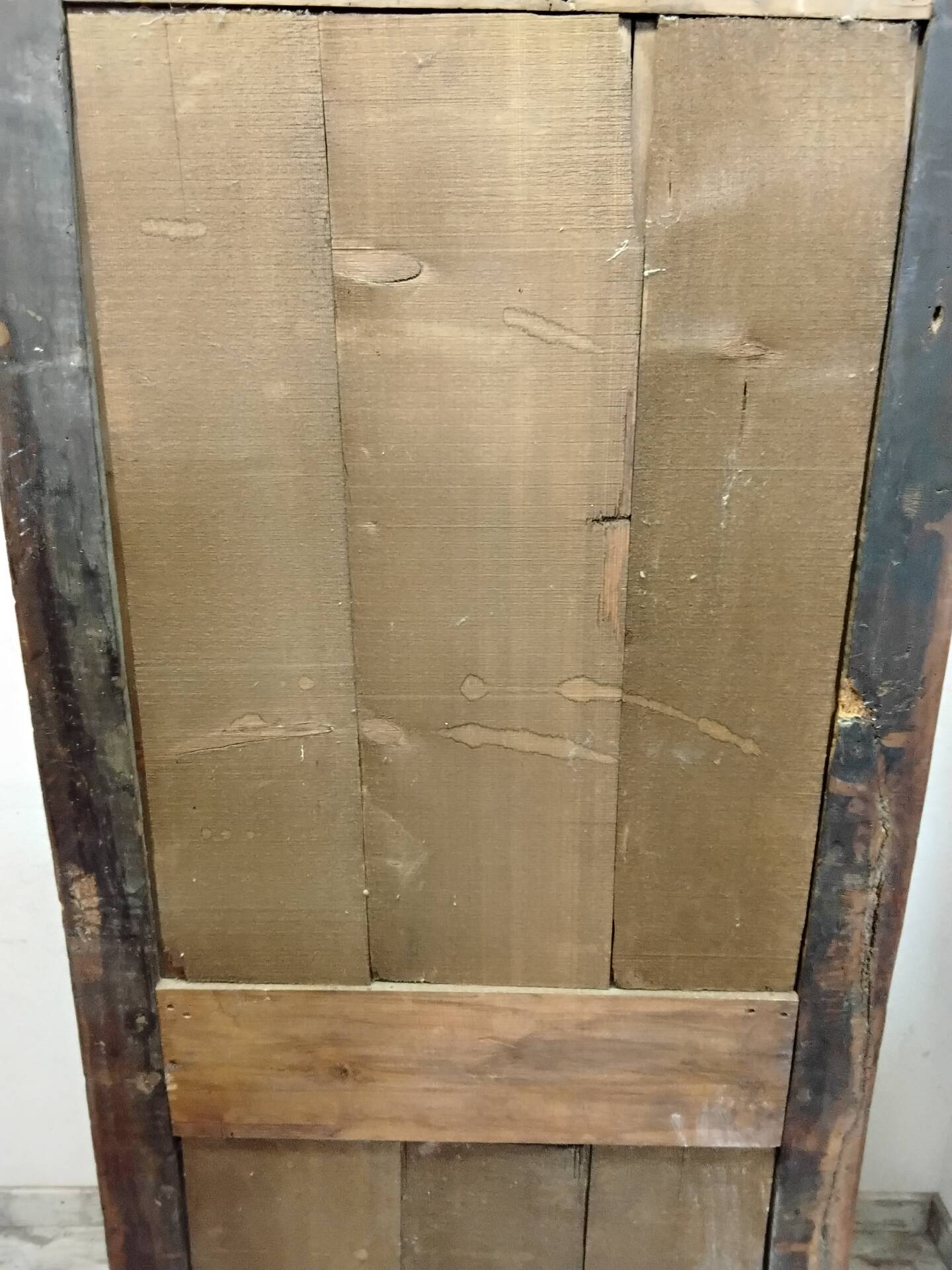 Antique wardrobe standing man