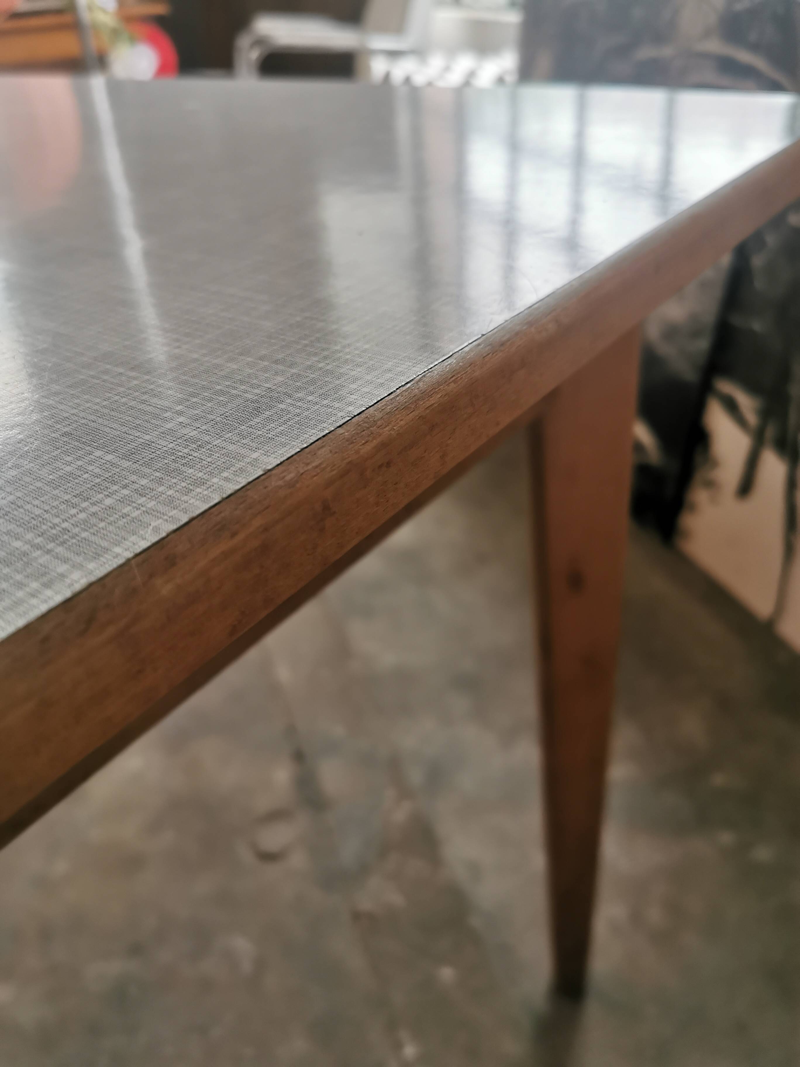 Square dining table, wood and formica, 1960s