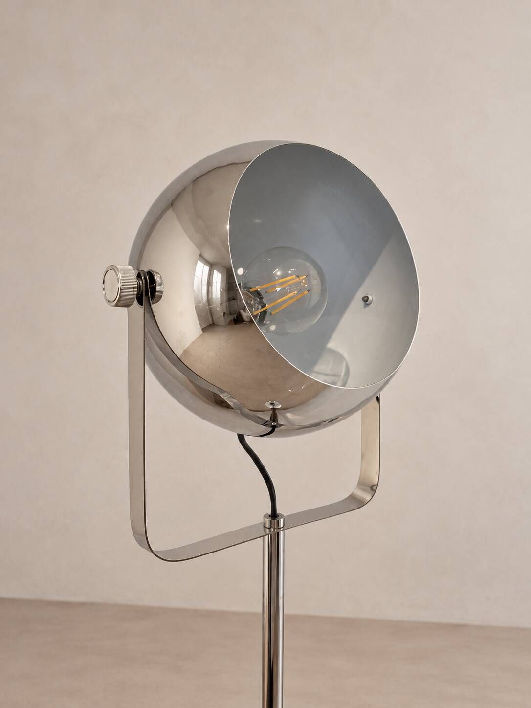 Chrome "projector" floor lamp