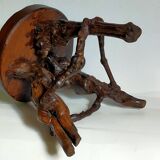 Tripod stool Art-popular vines, solid wood top