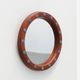 Round Teak Mirror with Blue Ceramic Stud Decoration by Deknudt, 1960s
