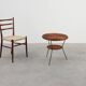 Mid-Century Woven Rattan, Wicker and Iron 2-Tier Round Coffee Table, Italy