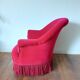 Lot de 2 fauteuils crapauds en velours rouge