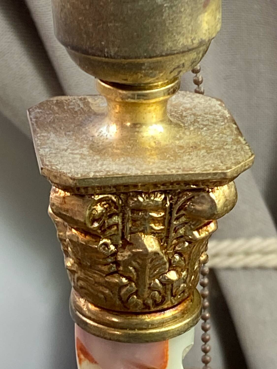 Twisted onyx and bronze lamp