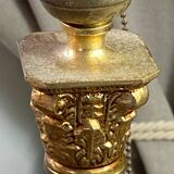 Twisted onyx and bronze lamp