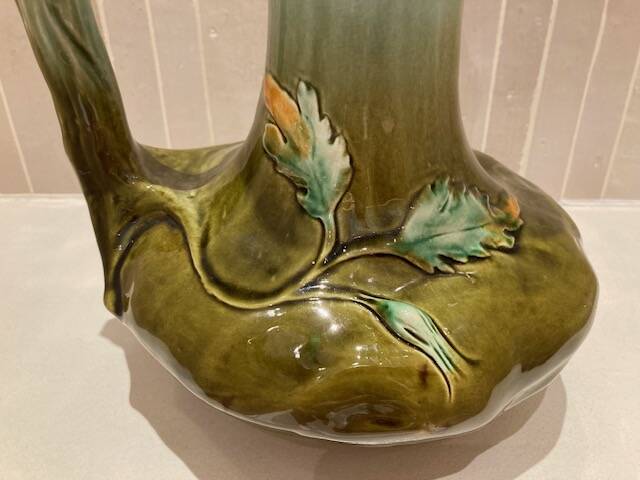 Large Art Nouveau barbotine vase