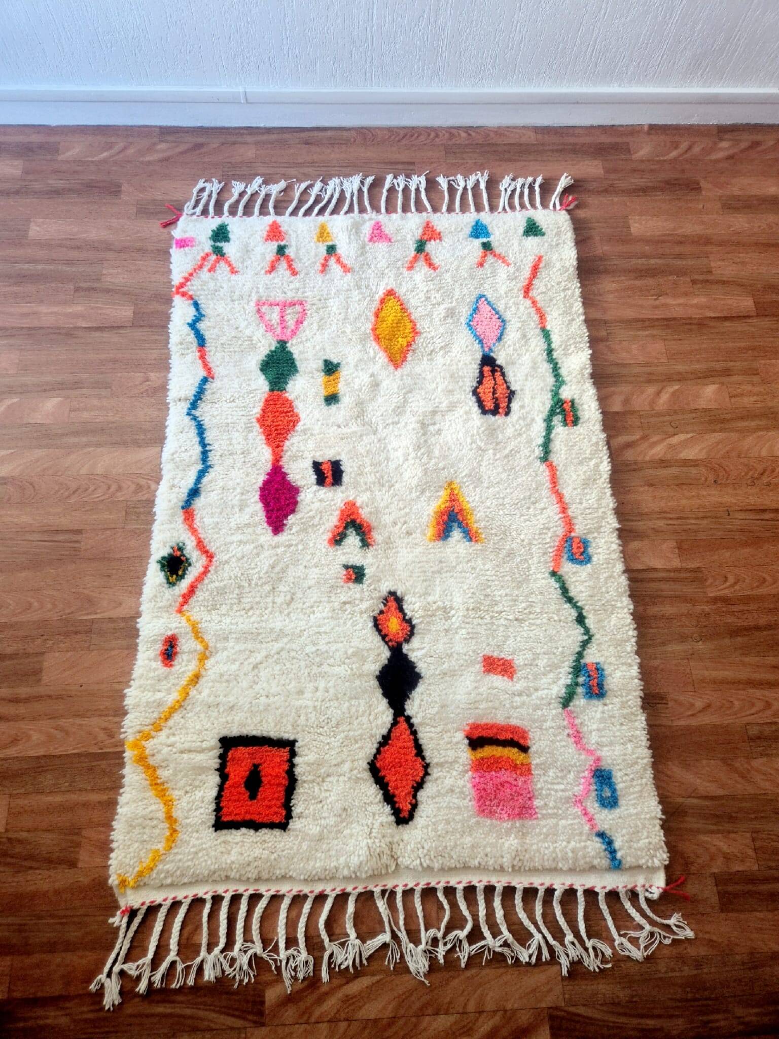 Magnificent & Authentic Azilal Berber rug in wool – Unique piece