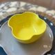 Bol céramique émaillée artisanal fleur trèfle pop jaune citron