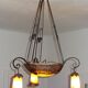 Art Deco Lustre Noverdy France in beaten iron