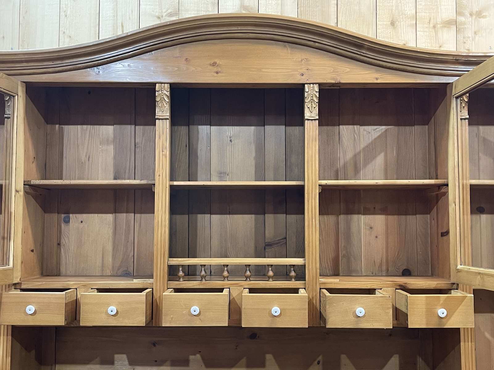 Cabinet 2 bodies in fir from eastern europe, work of the 1970s