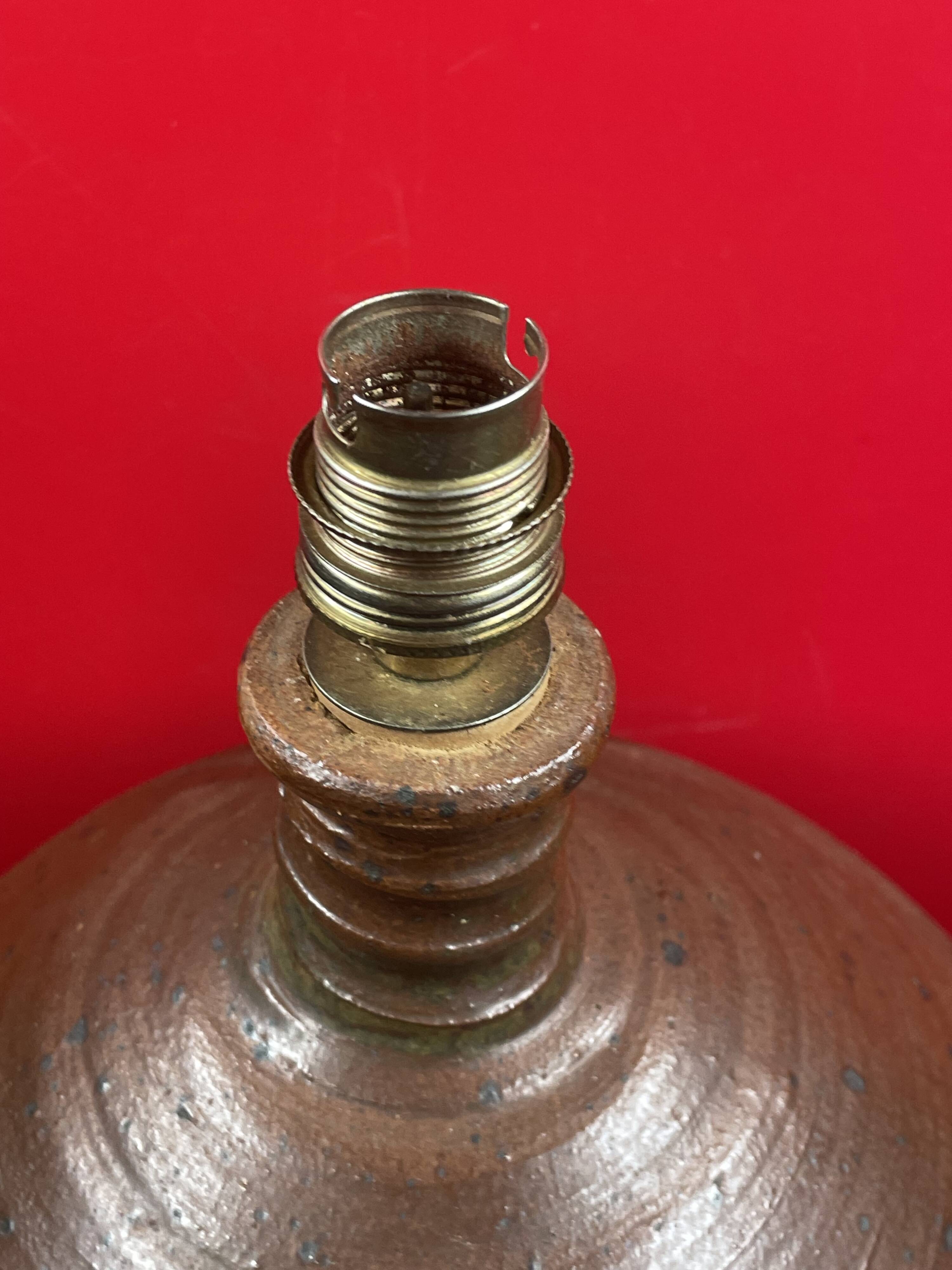 Pied de lampe en grès, H 35 cm haut de douille