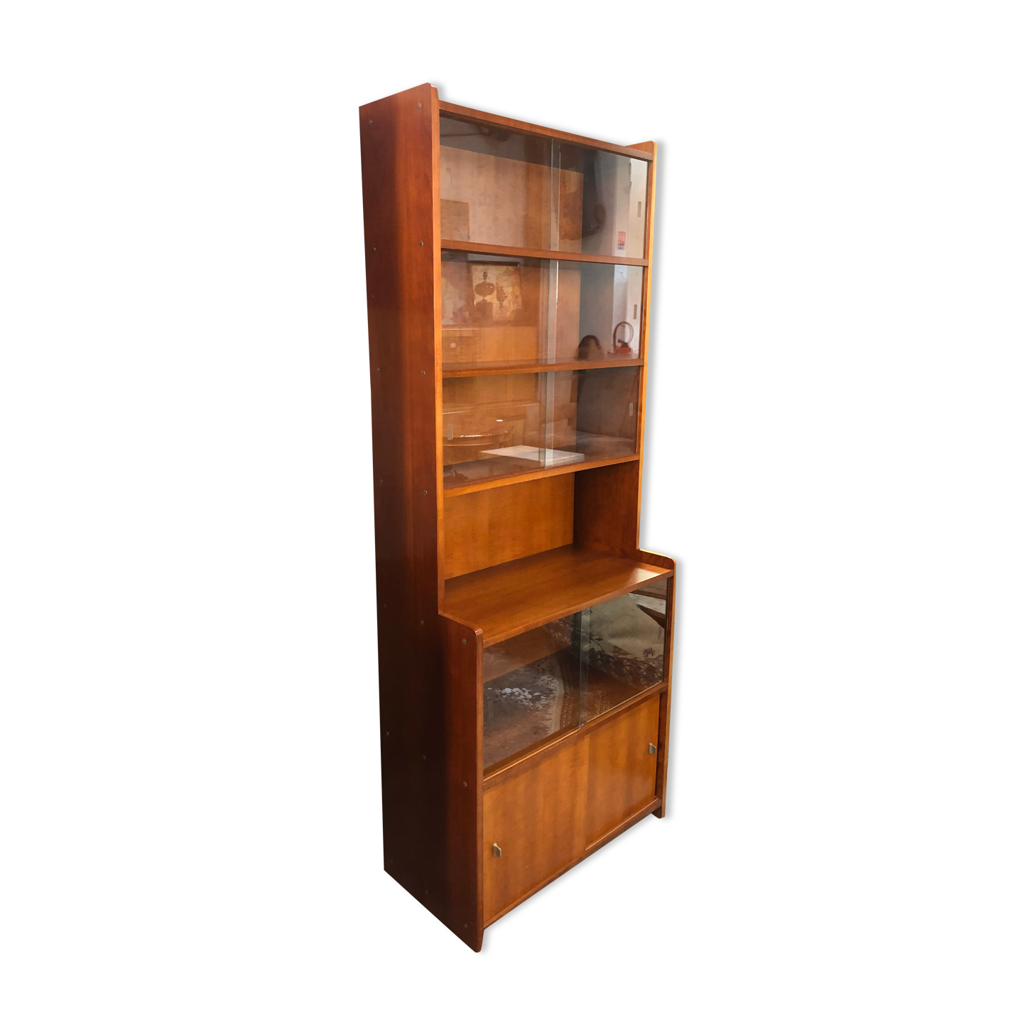 Scandinavian style glass library from the 60s