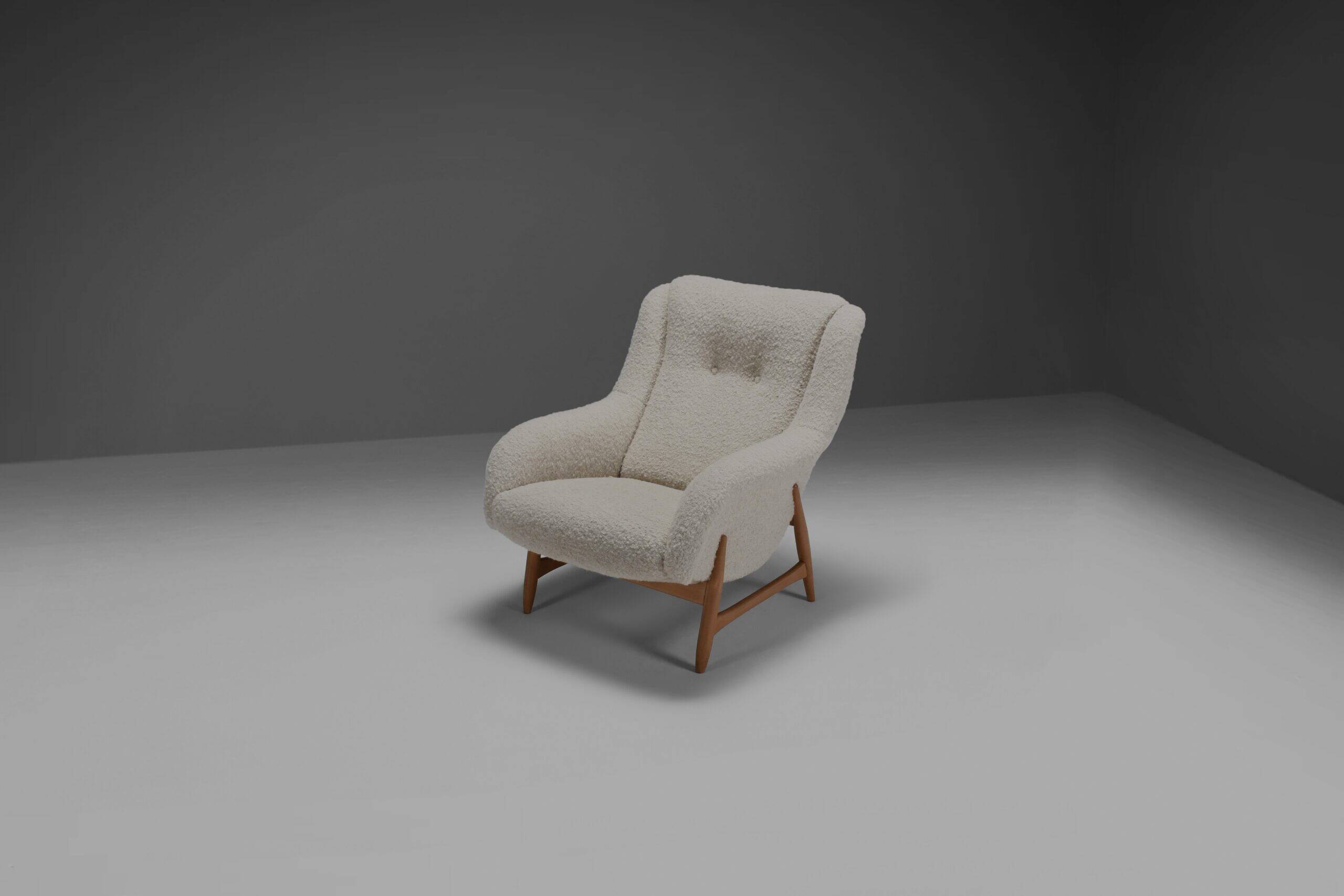 Rare lounge chair by Bengt Ruda for Artifort in wool fabric, Holland 1960s