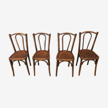 Set de 4 chaises Luterma assises gaufrées