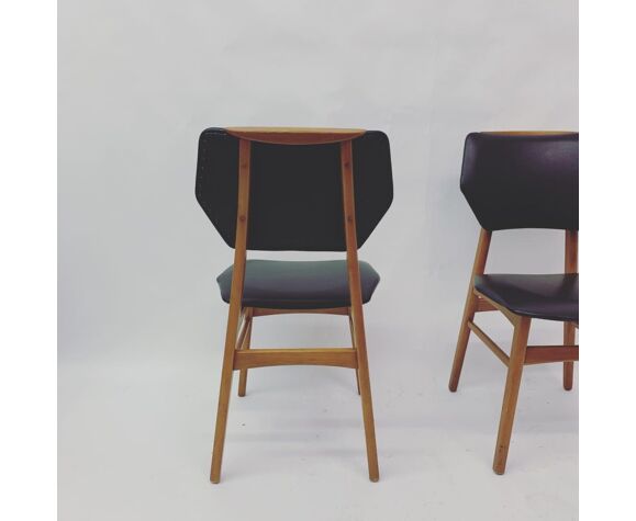 2 1960's vintage skai Stoelen dining chairs | Selency