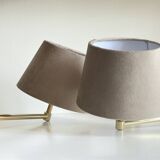 articulated brass and velvet wall light
