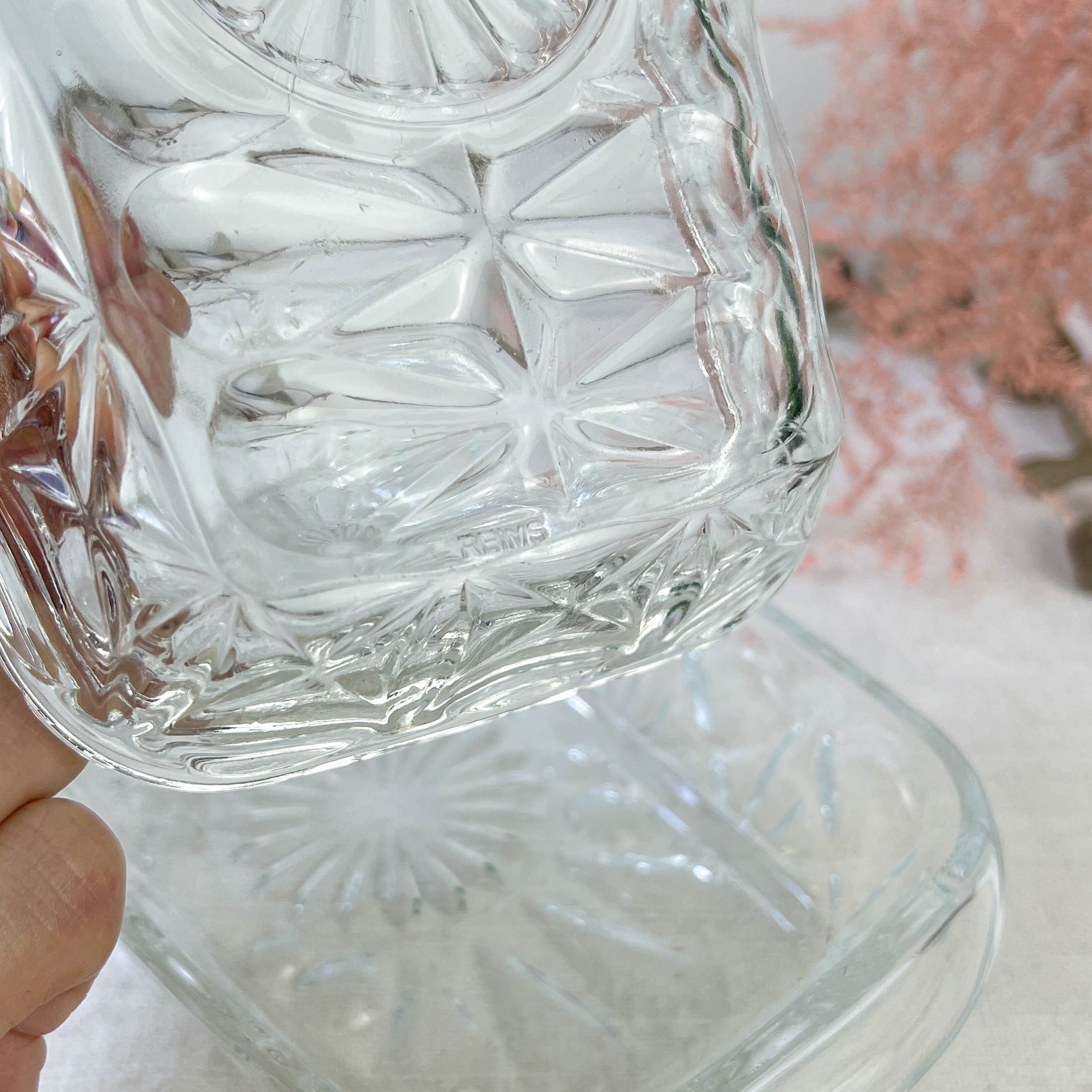 Vintage glass butter maker made in france reims