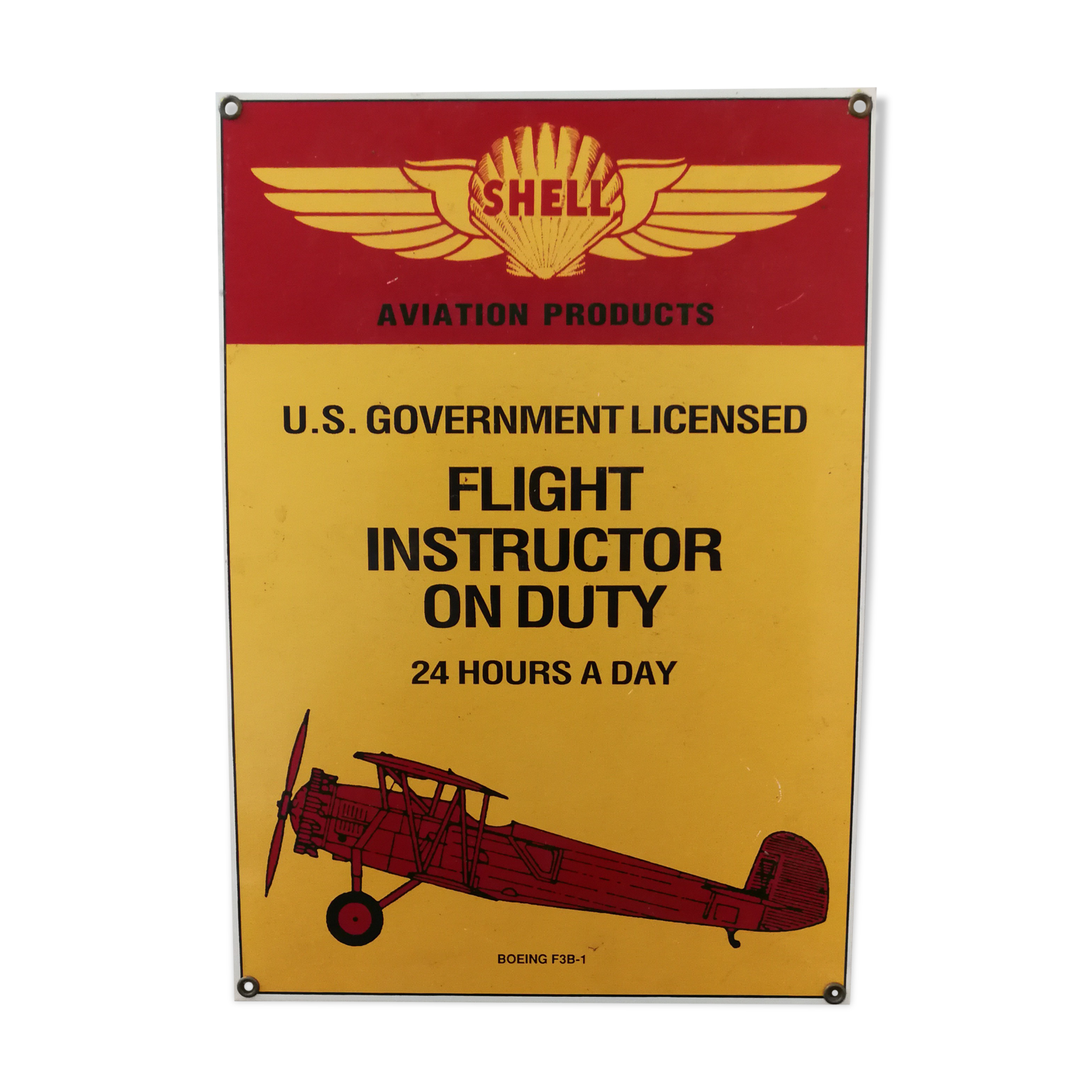 Enamelled plate Shell Aviation products