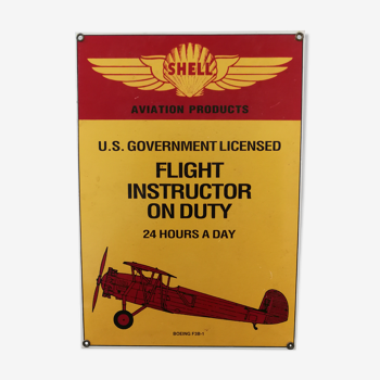 Plaque émaillée Shell aviation products
