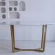 Oval dining table in white Ibiza marble