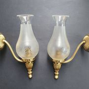 Pair of antique gold wall sconces