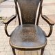 Fauteuil Thonet ancien, assise et dossier en bois pressé Art Nouveau