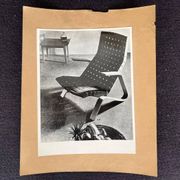 Original photo of Grasshopper armchair by Eero Saarinen for Knoll / USA, 1948
