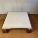 XXL copper, brass and travertine square coffee table, Belgo Chrom
