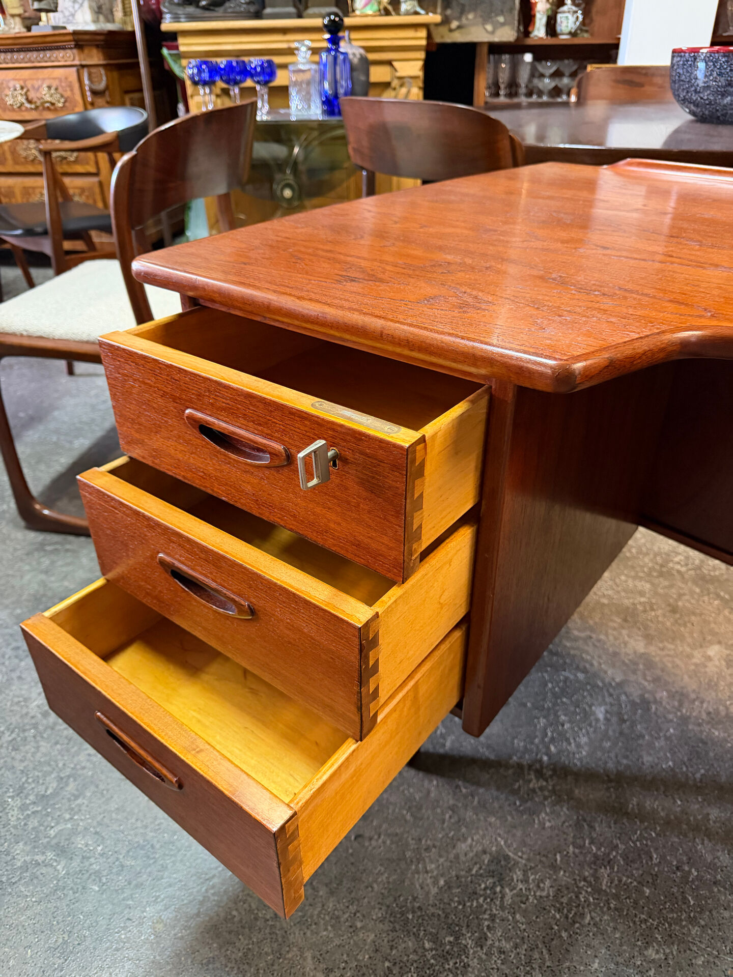 Boomerang desk double-sided by goran strand circa 1960 sweden