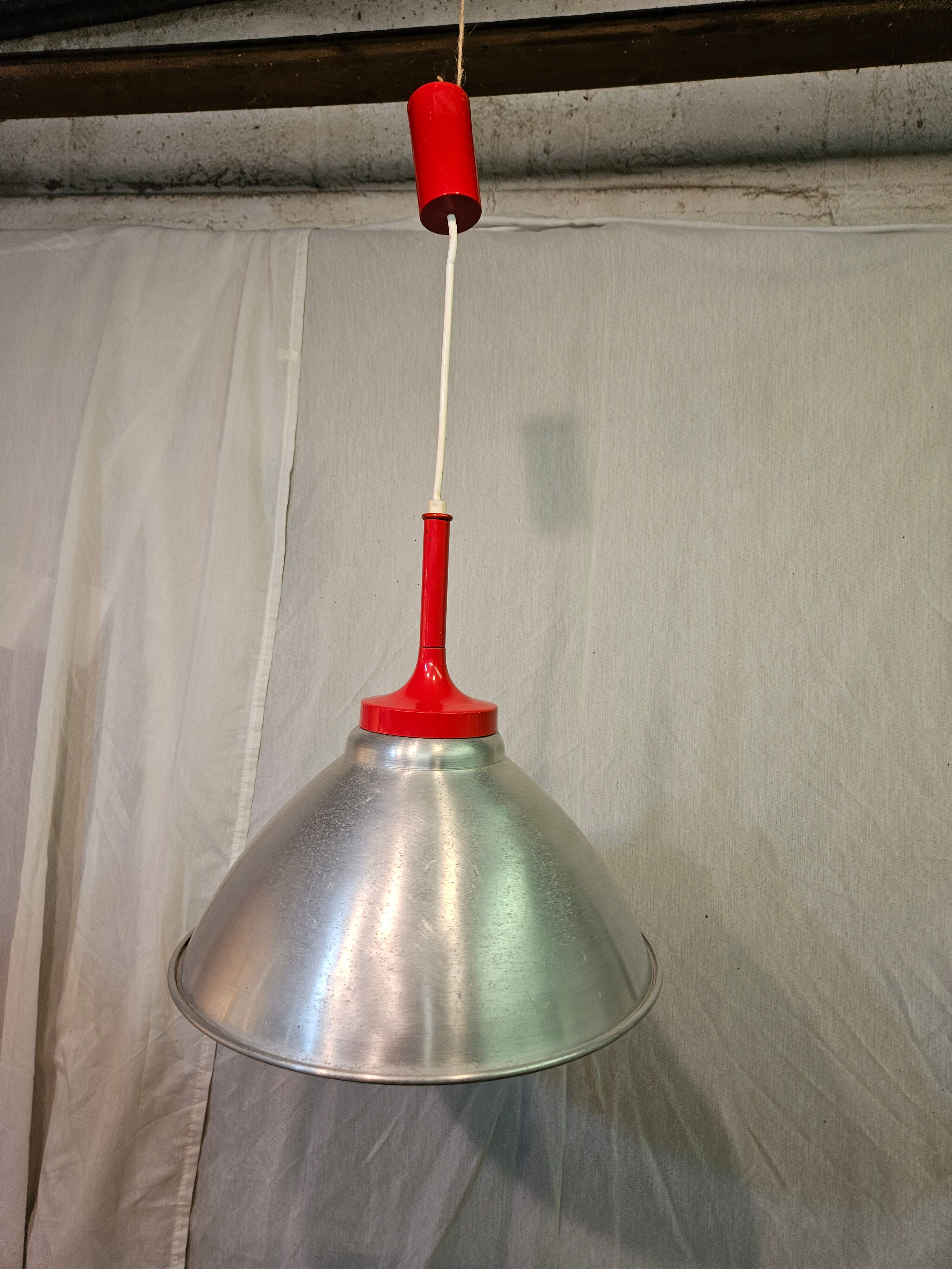 80s brushed aluminum pendant light
