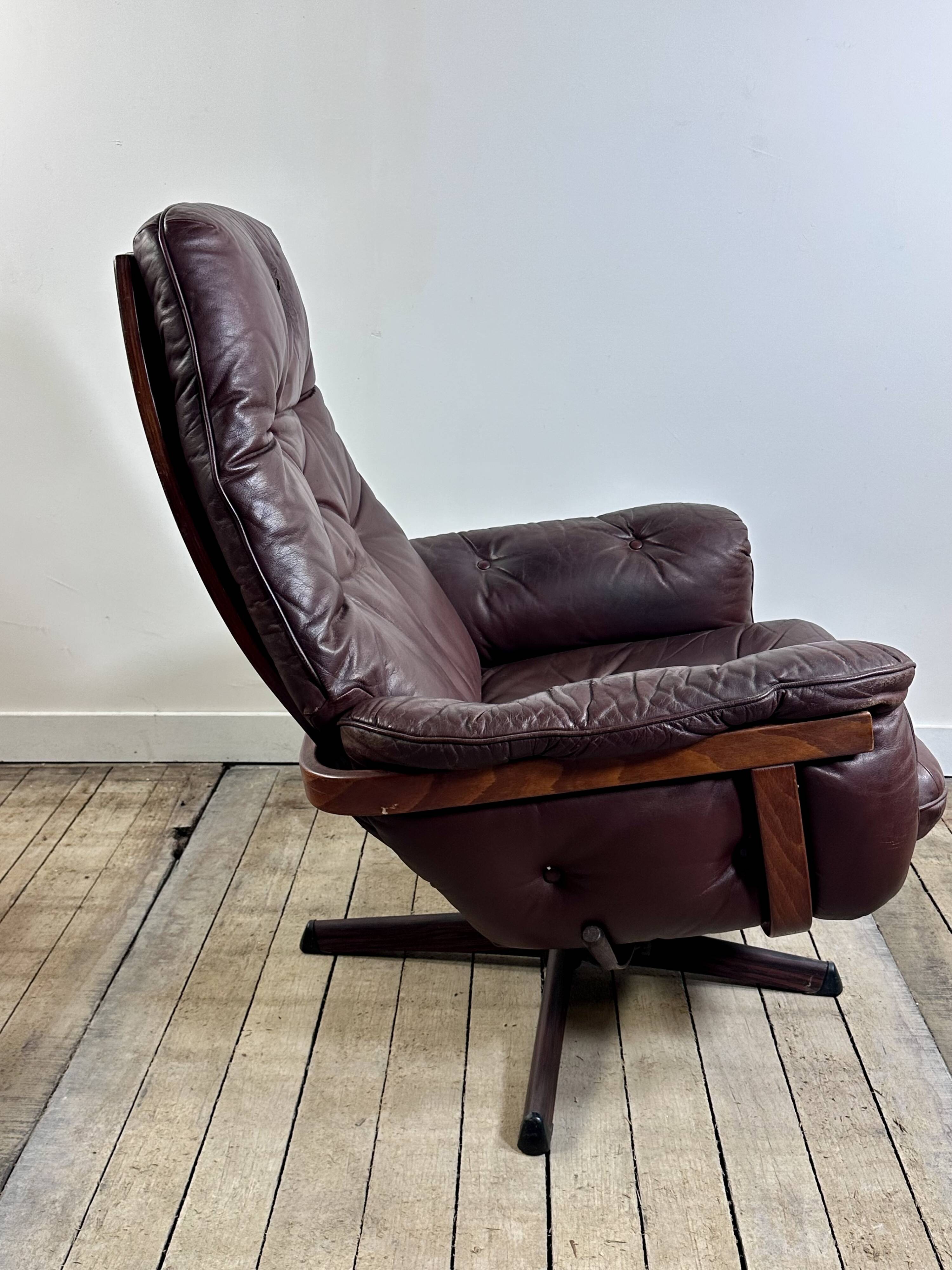 Leather armchair and ottoman by GÖTE MÖBLER Sweden 1960