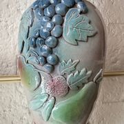 Lampe barbotine artisanale fruits années 70