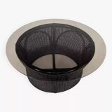Rattan and smoked glass coffee table