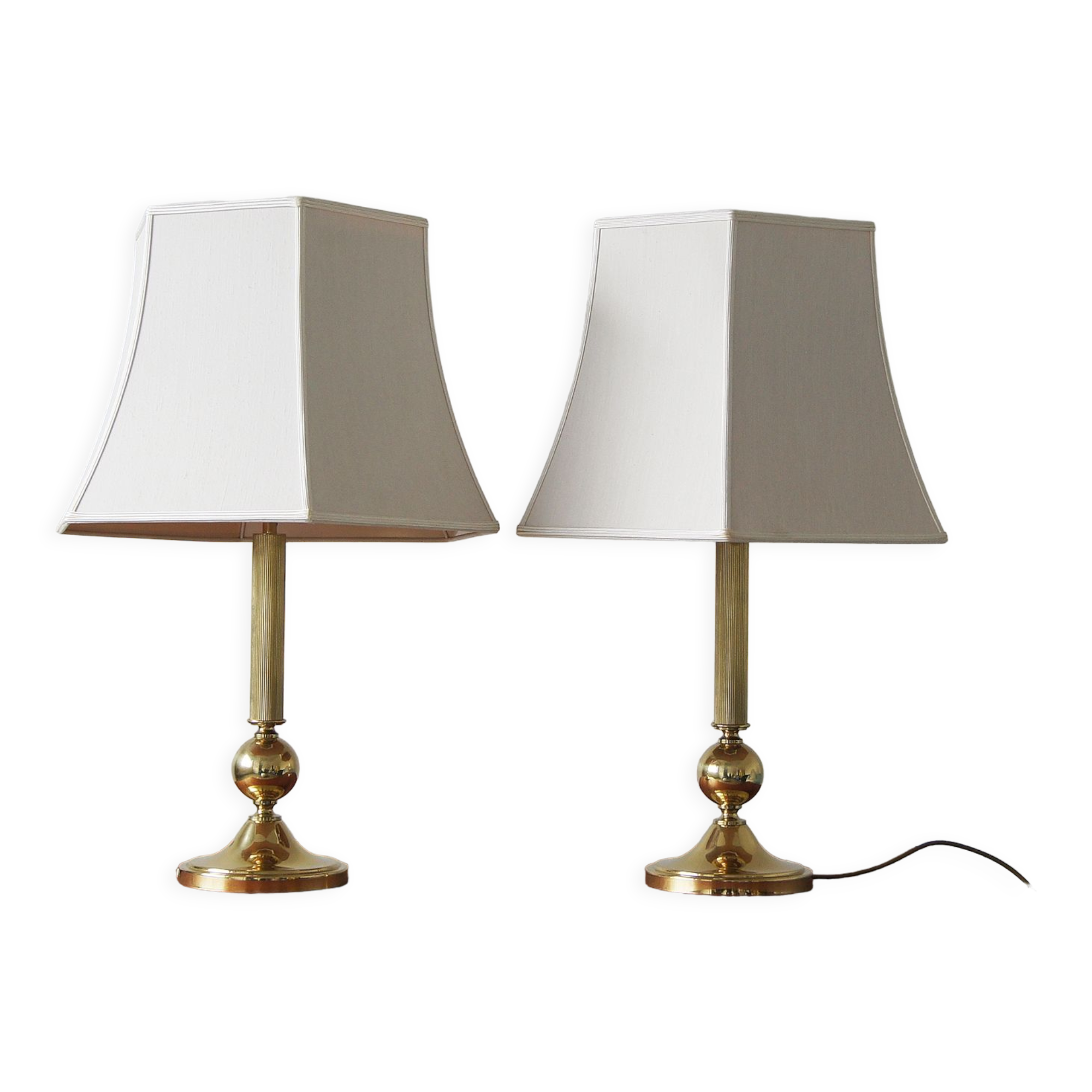 Brass table lamps by Leclaire & Schäfer