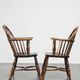Set of 2 beautiful antique 18th-century English lowback Windsor dining chairs