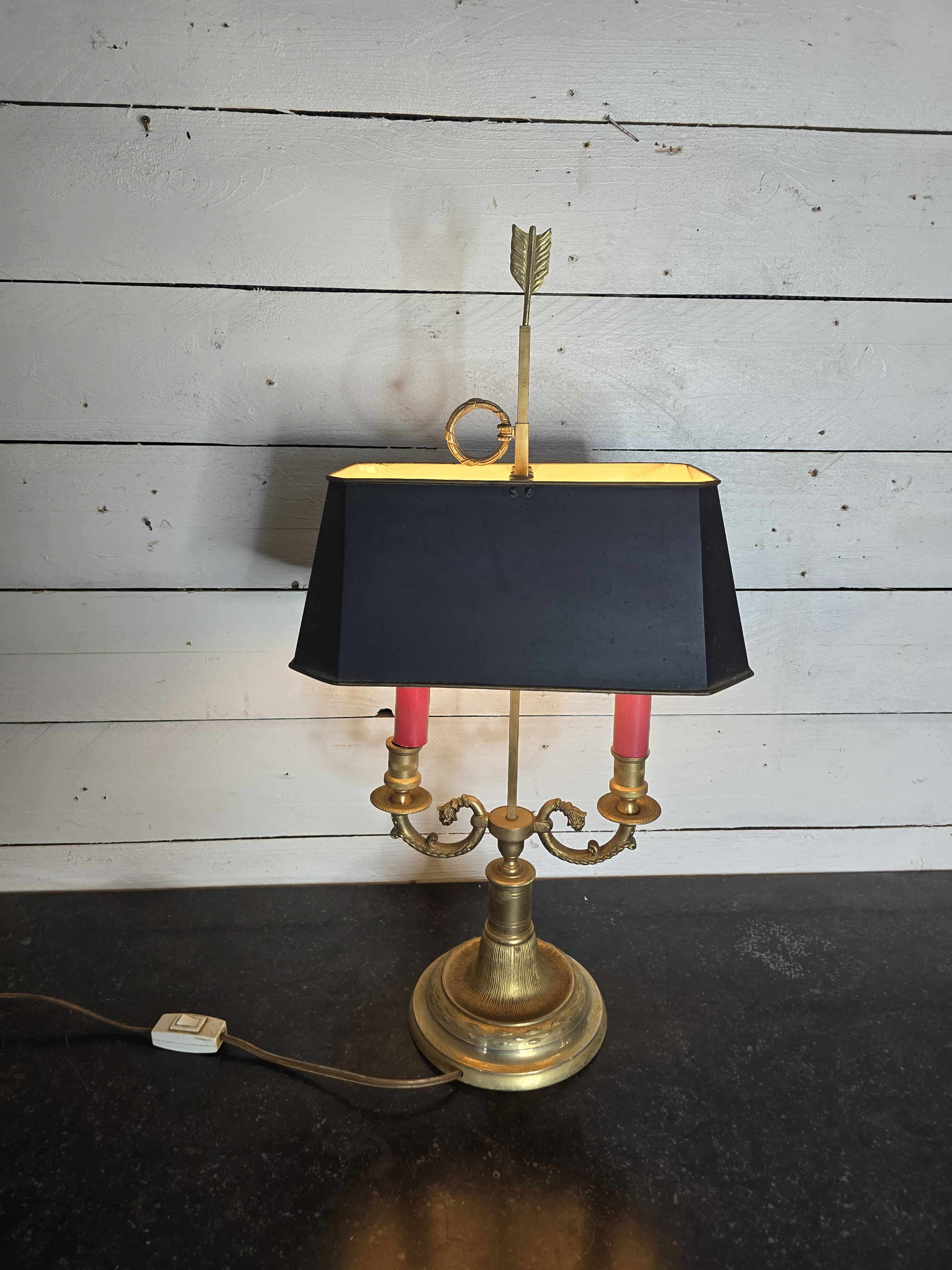 Lampe bouillotte style empire en bronze milieu XXème