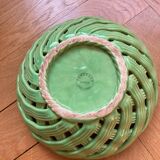 Green woven ceramic basket