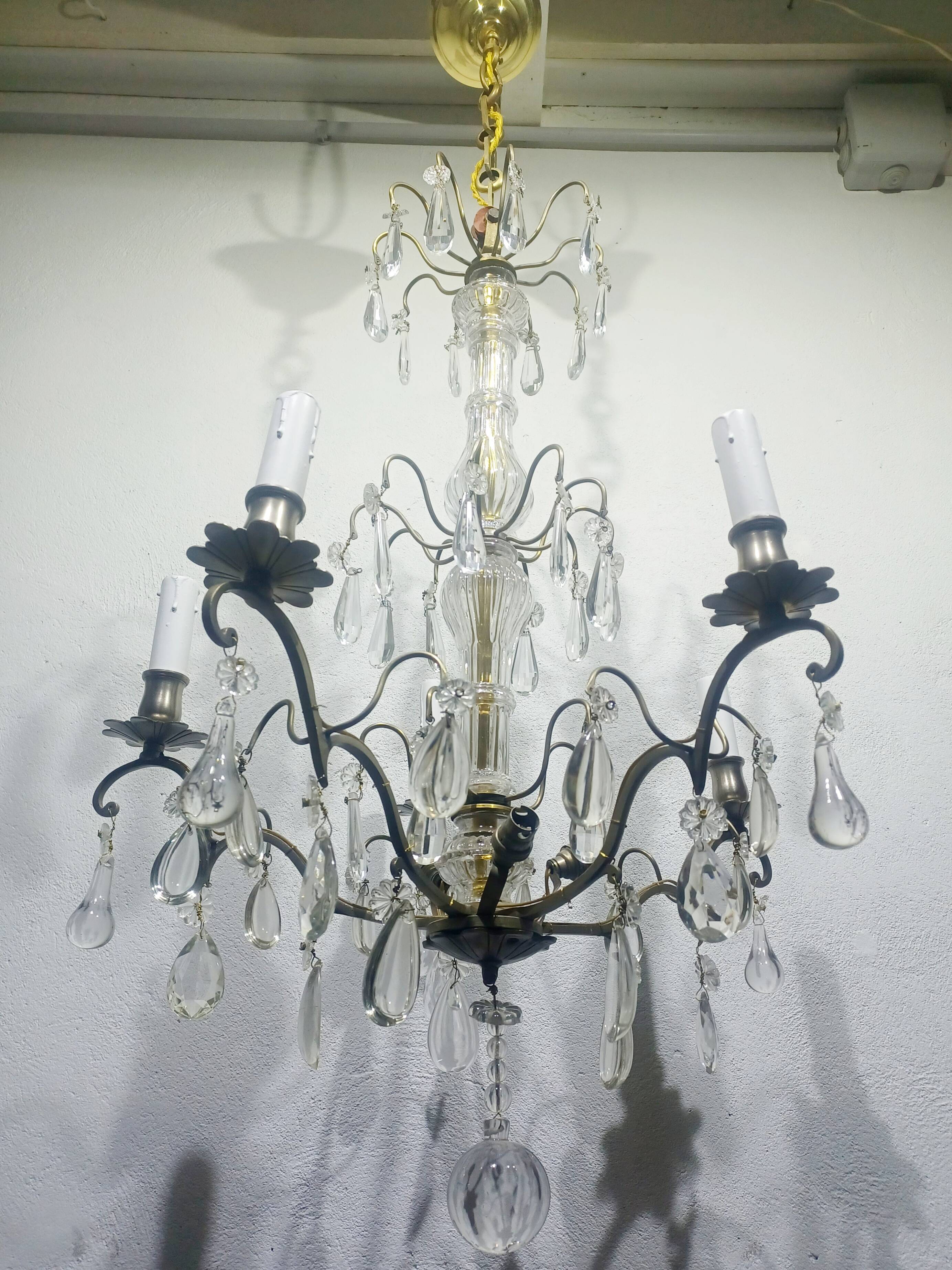 5-light crystal chandelier