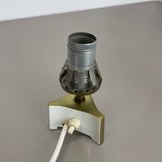 Set of 2 "cone" glass and brass table light, italy 1950s