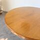 1950s round tripod oak coffee table