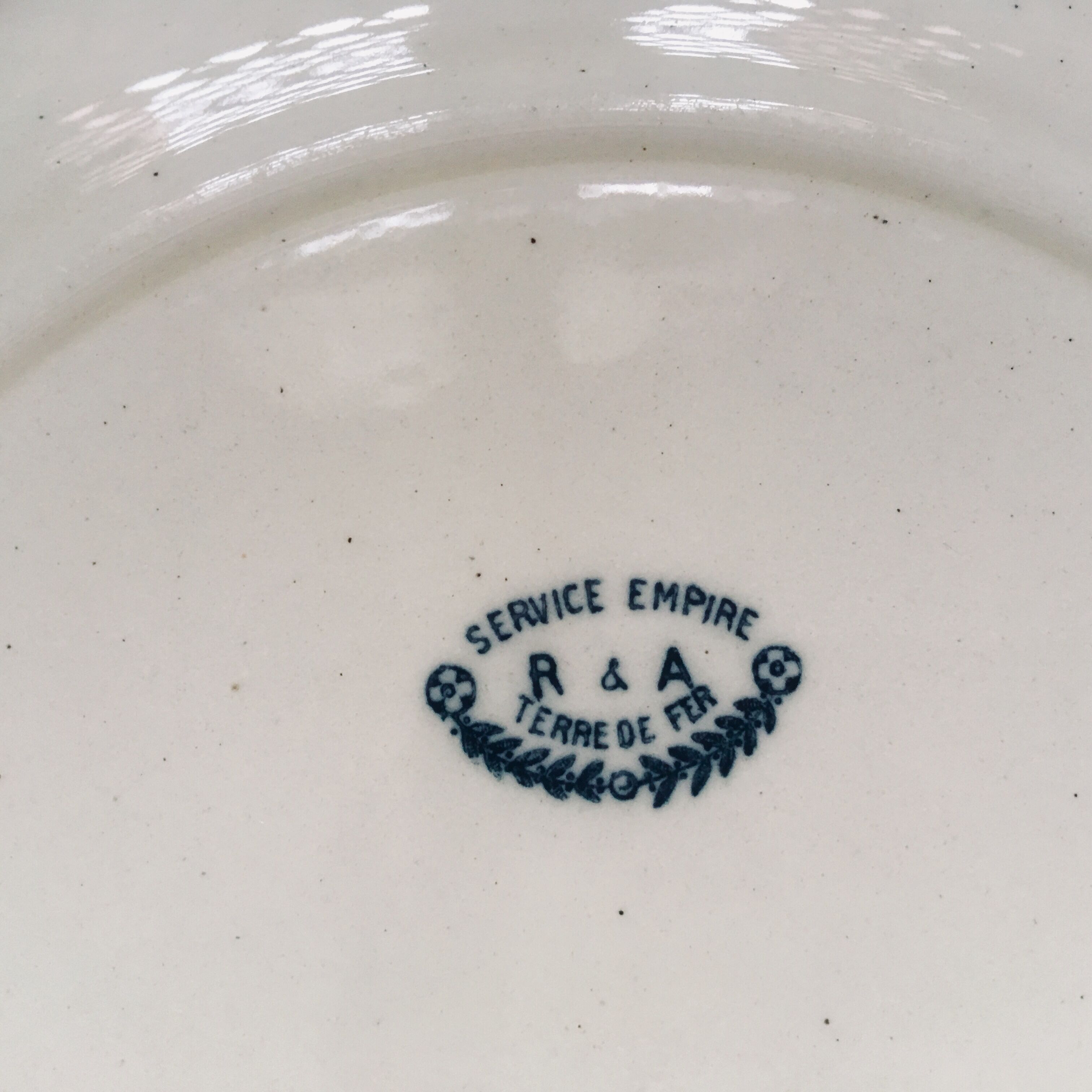 Set of 5 plates service Empire earthenware of Salins-iron Earth