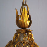 Antique wrought gilt metal hall lantern