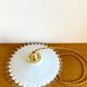 Opaline crenellated pendant light