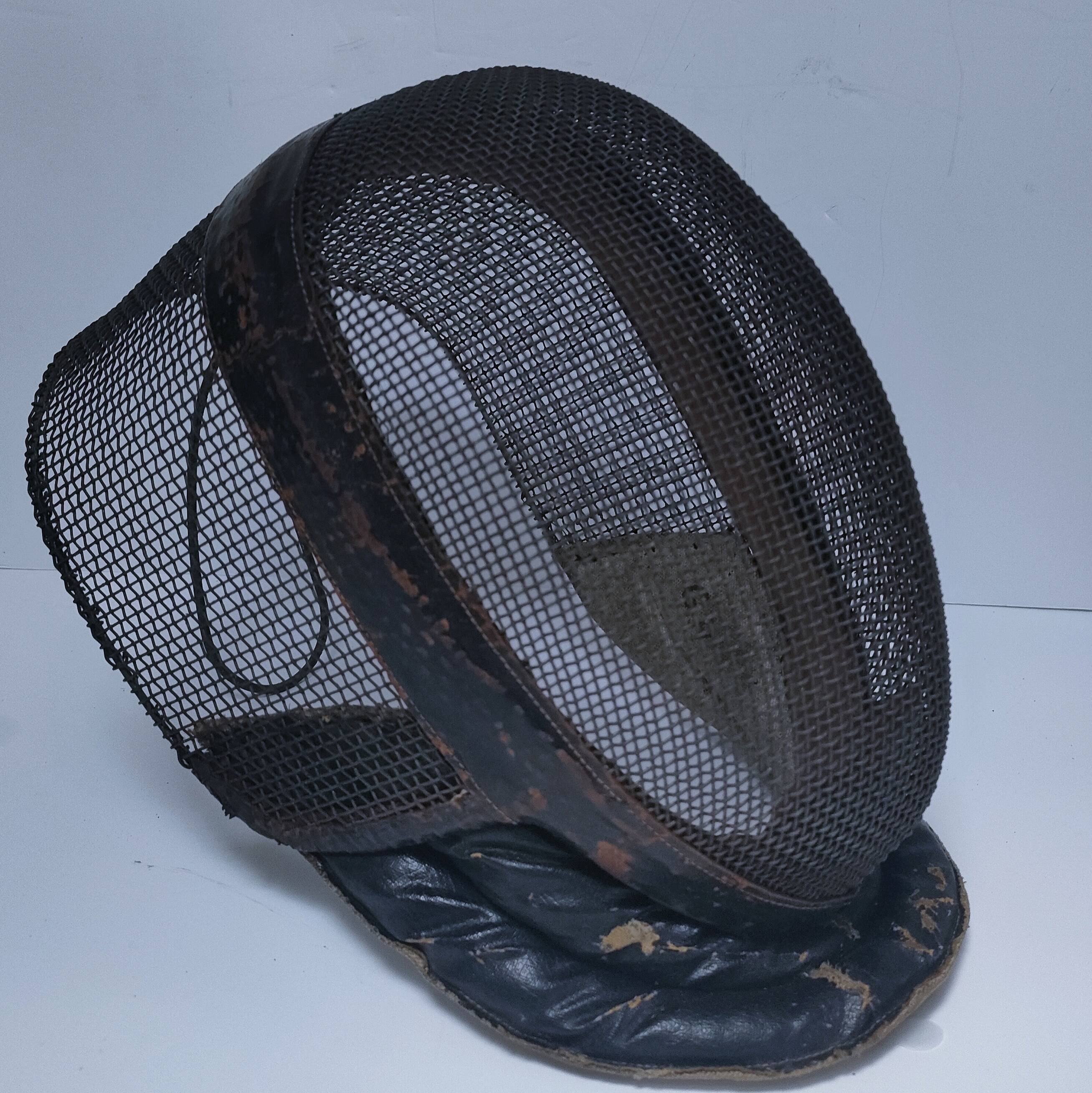 metal and leather fencing mask, early 20th century