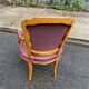 Louis XV armchair in solid wood and burgundy fabric